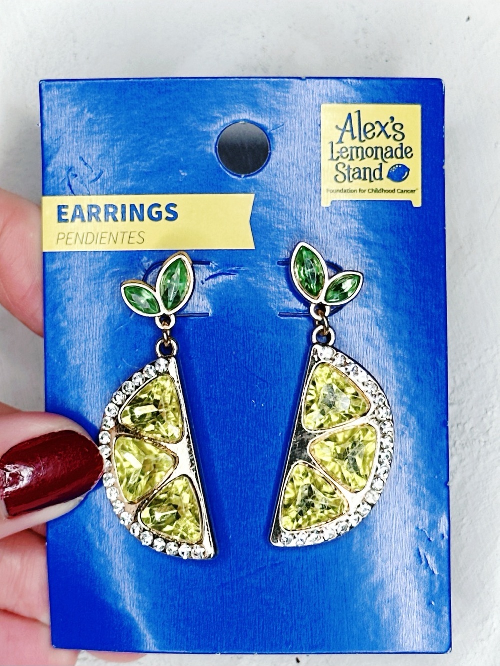497u. Lemon Bling Earrings Goldtone
